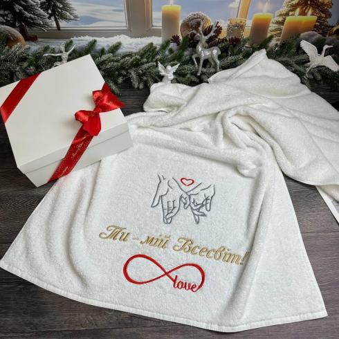 Полотенце "Ты моя вселенная", размер 70*140 см, плотность 450 г/м2