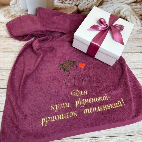 Полотенце "Для кумы родненькой", размер 50*90 см, плотность 450 г/м2