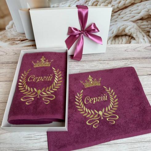 Полотенце именное "Сергей", размер 70*140 см, плотность 400 г/м2