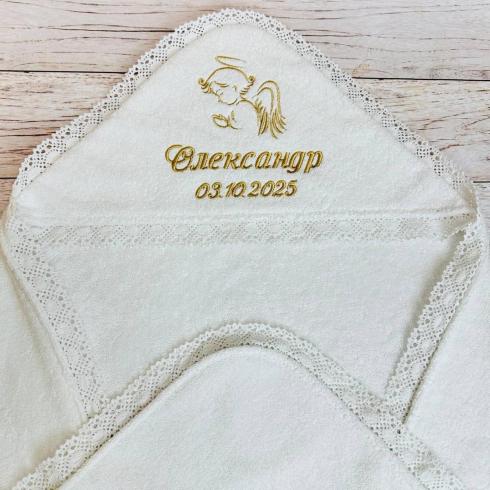 Крыжма для крещения с капюшоном "Александр", размер 100*100 см, плотность 500 г/м2