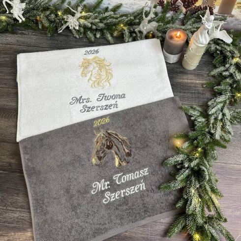 Полотенце "Наталья & Евгений", размер 70*140 см, плотность 500 г/м2