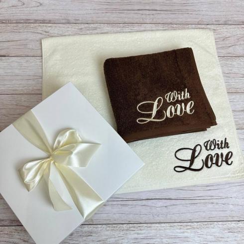 Полотенце "With Love" размер 70*140 см, плотность 400 г/м2