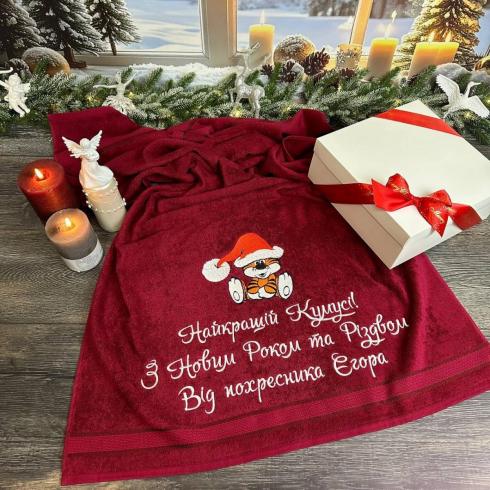 Полотенце "От крестника Егора", размер 70*140 см, плотность 450 г/м2