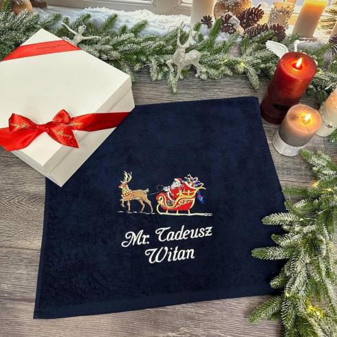 Полотенце новогоднее "Mr. Tadeusz Witan", размер 50*90 см, плотность 450 г/м2