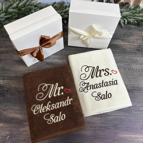 Полотенце "Mr. Salo and Mrs. Salo", размер 50*90 см, плотность 450 г/м2